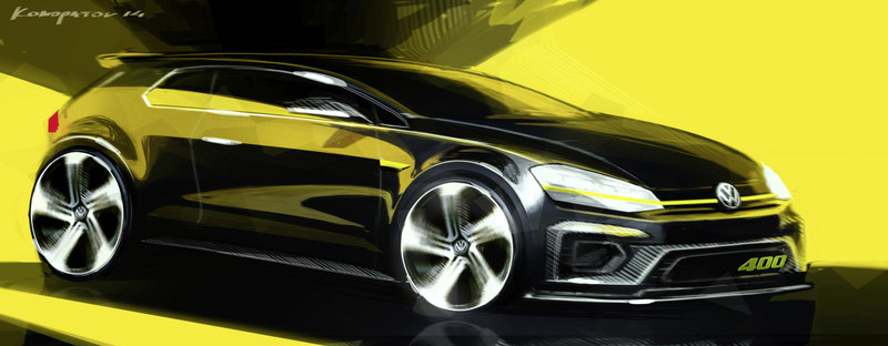 Illustration for article titled The Volkswagen Golf R 400 Concept Is A Golf That Can Go 174 MPH